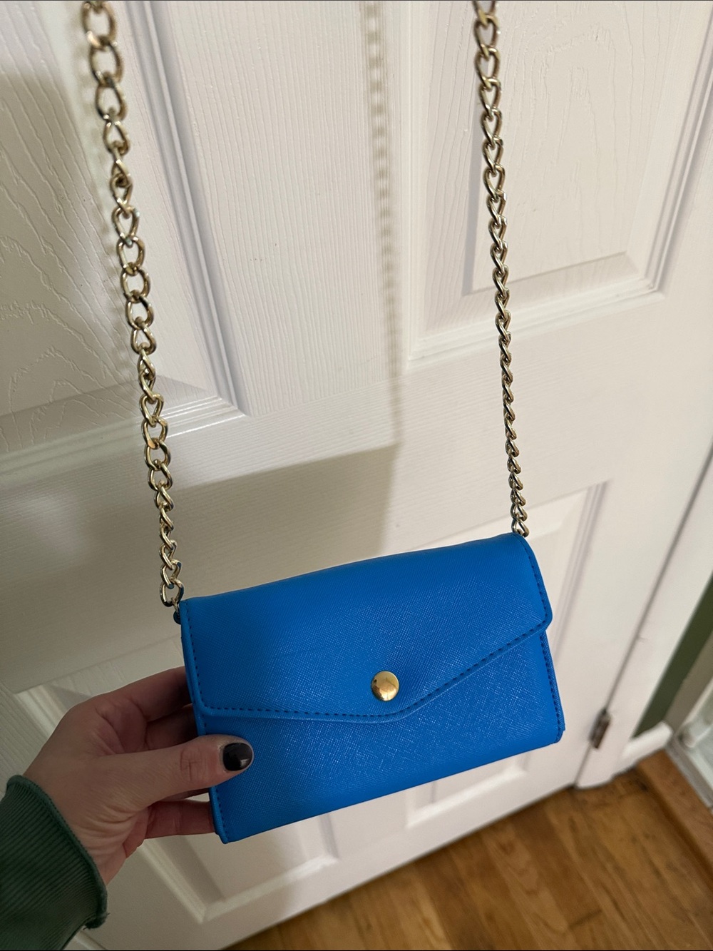 Blue Chain Crossbody Wallet